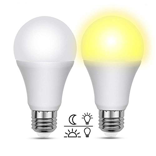 Bombilla Crepuscular LED Exterior 12W, 1000LM, Automatica Bombillas LED E27 con Sensor Crepuscular Equivalente a 100W, Luz Blanca Fria 6000K, AC 220V, para Farola Exterior en Jardin, pack de 2 Bombilla Crepuscular LED Exterior 12W, 1000LM, Automatica Bombillas LED E27 con Sensor Crepuscular Equivalente a 100W, Luz Blanca Fria 6000K, AC 220V, para Farola Exterior en Jardin, pack de 2