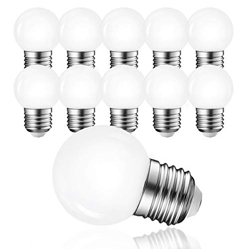 Bombillas LED G45 3 W E27, luz blanca cálida, 3000 K, 230 V, bombilla decorativa LED, bola de golf, para fiestas y jardín (luz blanca cálida), 10 unidades