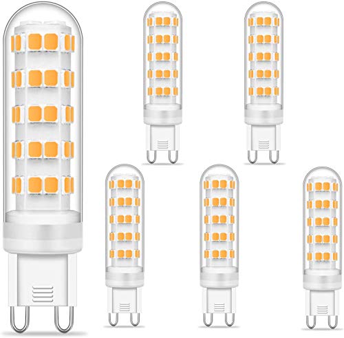 Bombillas LED Regulables G9 Bombilla Blanca Cálida De 7W Equivalente a Lámpara Halógena De 50 W, 620LM, 2700K, CA 220-240V, Sin Parpadeo, Paquete De 5 Unidades, Viaus