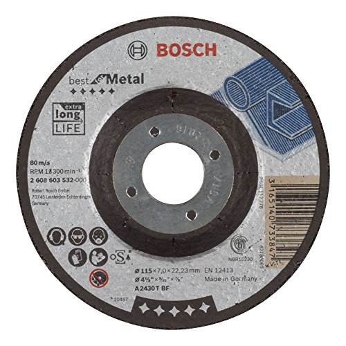 Bosch 2 608 603 532 - Disco de desbaste acodado Best for Metal - A 2430 T BF, 115 mm, 7,0 mm (pack de 1)