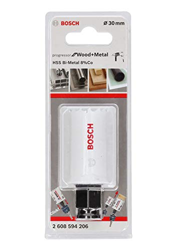 Bosch Professional Progressor for Wood and Metal Sierra de corona (para madera y metal, Ø 30 mm, accesorios para taladro)
