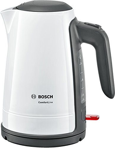 Bosch TWK6A011 ComfortLine Hervidor de agua, 2400 W, 1.7 litros, color gris y blanco