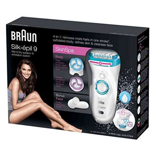 Braun Silk-épil 9 SkinSpa 9-969 e - Sistema de depilación y exfoliación 4-en-1 con tecnología Wet & Dry y 6 accesorios