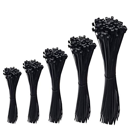 Bridas de cable,Samione bridas para cables Cable de Nylon Negro 2,5 * 100/2,8 * 150/2,5 * 160/3,6 * 200/3,6 * 300 mm (500 pcs)