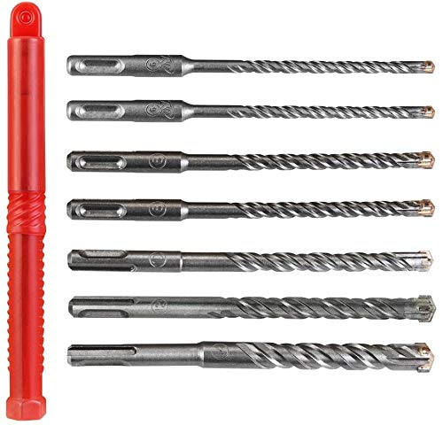 BUZIFU Brocas de Hormigón 6/8/10/12/14 x 160 mm, 7 unids Brocas SDS Plus con Cabeza Maciza de Carburo y 4 Aristas de Corte, Broca Martillo, Taladrado Rápido, para Hormigón, Cemento, Granito o Ladrillo BUZIFU Brocas de Hormigón 6/8/10/12/14 x 160 mm, 7 unids Brocas SDS Plus con Cabeza Maciza de Carburo y 4 Aristas de Corte, Broca Martillo, Taladrado Rápido, para Hormigón, Cemento, Granito o Ladrillo