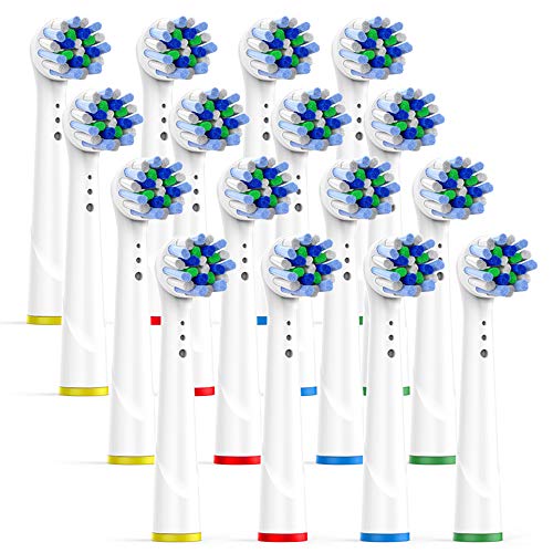 Cabezales de Repuesto para Braun Oral B Cepillo de Dientes - Repuesto Cabezales Cepillo Compatibles con Oral-b Recambio Cepillos de Dientes Eléctrico Cross Clean 16 Unidades Cabezales de Repuesto para Braun Oral B Cepillo de Dientes - Repuesto Cabezales Cepillo Compatibles con Oral-b Recambio Cepillos de Dientes Eléctrico Cross Clean 16 Unidades