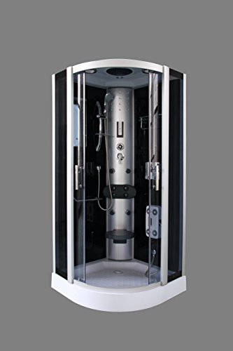 Cabina de ducha en negro DP-1301 (90 x 90 x 215 cm)