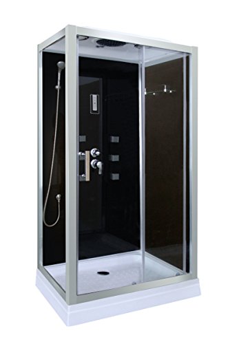 Cabina de ducha en negro DP-1401 (100 x 70 x 210 cm)