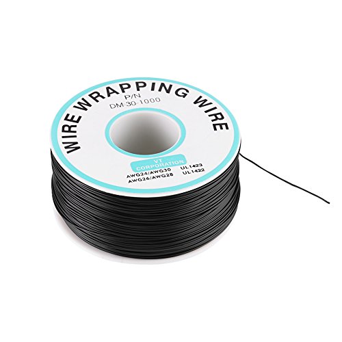 Cable de cobre que envuelve el cable de un solo hilo Núcleo 0.25 mm / 0.6 mm Cable 30AWG 250 metros 300 V negro