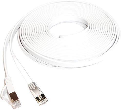 Cable de red Ethernet Gigabit LAN, 20 m, CAT7, RJ45, 10/100/1000 Mbit/s, plano, conmutador, router, módem, panel de conexiones, punto de acceso, campos de parches.
