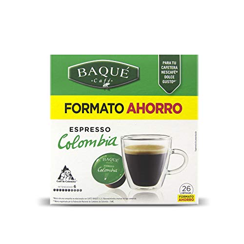 Cafés Baqué 26 Capsulas Compatibles Dolce Gusto Espresso Colombia 182 g
