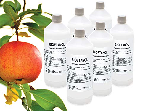 Caja 6 Botellas de 1 litro de Bioetanol FIRSTLINE aroma Manzana