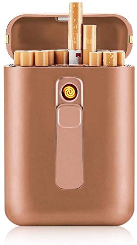 Caja de cigarrillos, estuche de cigarrillos portátil, con un encendedor eléctrico que puede resistir el viento y la llama, puede contener 20 cigarrillos, se puede cargar a través de USB, adecuado para Caja de cigarrillos, estuche de cigarrillos portátil, con un encendedor eléctrico que puede resistir el viento y la llama, puede contener 20 cigarrillos, se puede cargar a través de USB, adecuado para