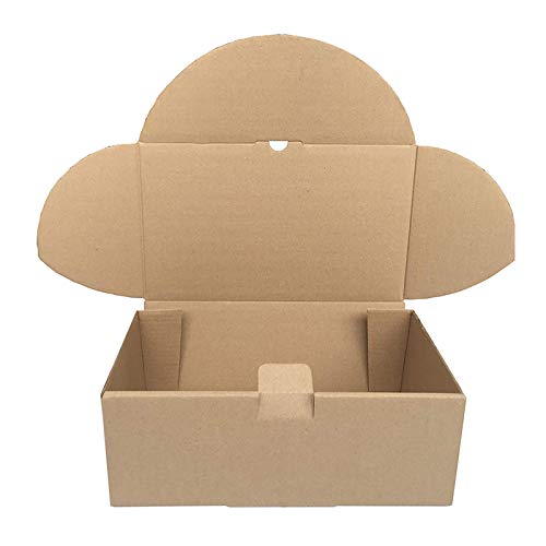 Cajeando | Pack de 10 Cajas de Cartón Automontables | Tamaño 35,5 x 22 x 13 cm | Para Envíos y Mudanzas | Color Marrón y Microcanal | Fabricadas en España