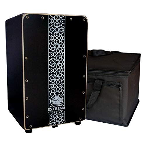 Cajón Flamenco Negro Extrema Percusión con Funda. Caja Flamenca de Percusión para adultos Cajón Flamenco Negro Extrema Percusión con Funda. Caja Flamenca de Percusión para adultos