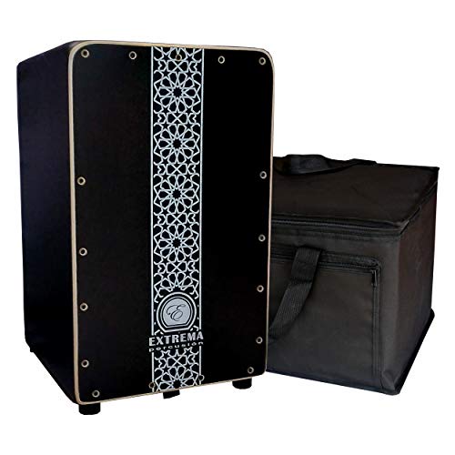 Cajón Flamenco Negro Extrema Percusión con Funda. Caja Flamenca de Percusión para adultos