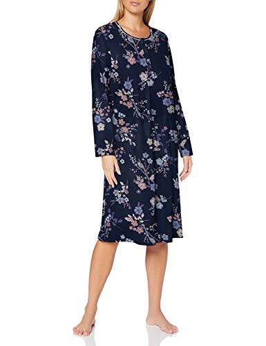 Calida Cosy Cotton Nights Camisón, Estampado Azul Oscuro, XS para Mujer Calida Cosy Cotton Nights Camisón, Estampado Azul Oscuro, XS para Mujer