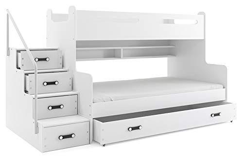 Cama litera triple MAX 3 (para tres niños) 200x80 y 200x120m , COLOR BLANCO, todo includo! PRECIO MAS BAJO! Cama litera triple MAX 3 (para tres niños) 200x80 y 200x120m , COLOR BLANCO, todo includo! PRECIO MAS BAJO!