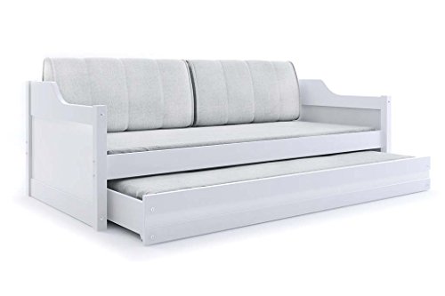 Cama nido DAVID, 200x90, COLOR BLANCO - con colchones de espuma, almohadas y somieres DE REGALO! Cama nido DAVID, 200x90, COLOR BLANCO - con colchones de espuma, almohadas y somieres DE REGALO!