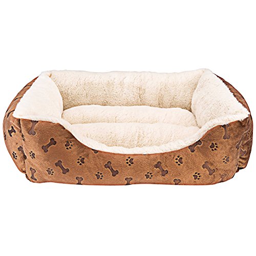 Cama Perro Mediano Lavable - Colchon Perro Mediano - Colchonetas Para Perros - Cojin Perro Mediano - Cama Para Mascotas - Camas Para Perros Medianos Lavables - Huella Perro - Dog Bed Medium 56x46x15cm