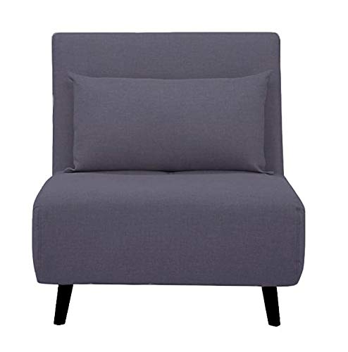 CAMBIA TUS MUEBLES - Sofá Cama Pegaso Plegable, sofá butaca Individual con Pata de Madera y tapizado en Tela (Gris) CAMBIA TUS MUEBLES - Sofá Cama Pegaso Plegable, sofá butaca Individual con Pata de Madera y tapizado en Tela (Gris)