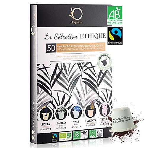 ☘️ Capsulas Nespresso Compatibles ● Capsulas cafe ECOLÓGICAS Arabica FAIRTRADE Biodegradables ● Estuche Premium 50 capsulas de cafe ● Torrefacción Artesanal…