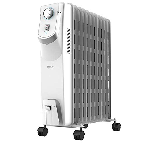 Cecotec Radiador Eléctrico de aceite Ready Warm 5850 Space 360º White. 11 Módulos, Bajo Consumo, 2500 W, 3 Niveles de Potencia, Protección contra sobrecalentamiento y antivuelco, Ruedas, Hasta 25 m2 Cecotec Radiador Eléctrico de aceite Ready Warm 5850 Space 360º White. 11 Módulos, Bajo Consumo, 2500 W, 3 Niveles de Potencia, Protección contra sobrecalentamiento y antivuelco, Ruedas, Hasta 25 m2