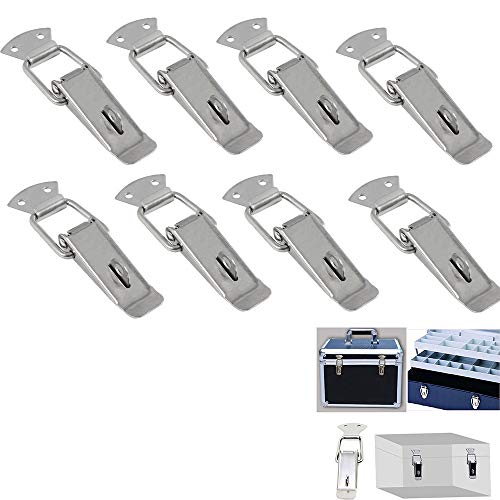 Cierre de Resorte de Acero Inoxidable Muelle Cerradura de Palanca Corchete Traba Cerrojo Herramienta de Bloqueo del Gabinete para Cajas de Almacenamiento Caja de Herramientas Buzón, 8 Pcs Cierre de Resorte de Acero Inoxidable Muelle Cerradura de Palanca Corchete Traba Cerrojo Herramienta de Bloqueo del Gabinete para Cajas de Almacenamiento Caja de Herramientas Buzón, 8 Pcs