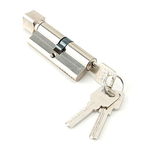 Cilindro Cerradura, Cilindro de Alta Seguridad, Doble Embrague, Leva Larga, 3 Llave, Latonado, 70mm x 29 mm Cilindro Cerradura, Cilindro de Alta Seguridad, Doble Embrague, Leva Larga, 3 Llave, Latonado, 70mm x 29 mm
