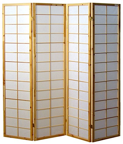 cinius Pantalla de Madera y Papel de arroz con 4 Puertas. Modelo Nanji Color Natural cinius Pantalla de Madera y Papel de arroz con 4 Puertas. Modelo Nanji Color Natural