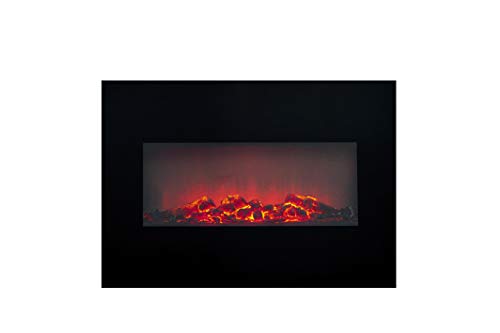 Classic Fire Memphis' Calefactor eléctrico con iluminación led-1800W, Negro, Talla única