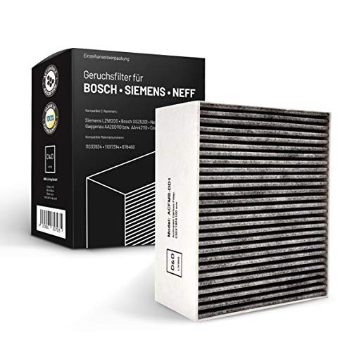 CleanAir - Filtro de carbón activo para campanas extractoras Bosch Siemens Neff 100 mm | Filtro de repuesto de D&D Living