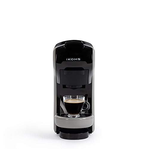 CREATE IKOHS Máquina de Café Espresso Italiano - Cafetera Multi Cápsulas Compatible Nespresso 3 en 1, 19 Bares con 2 Programas de Café, deposito extraíble, 0,6 L, 450 W (Gris)