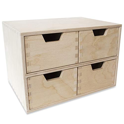 Creative Deco Pequeña Cajonera Madera | 4 Cajones | 28,5 x 20 x 19 cm | Mini Armario de Almacenaje | Madera Contrachapada sin Tratar Pintar, Decoupage y Decoración Creative Deco Pequeña Cajonera Madera | 4 Cajones | 28,5 x 20 x 19 cm | Mini Armario de Almacenaje | Madera Contrachapada sin Tratar Pintar, Decoupage y Decoración