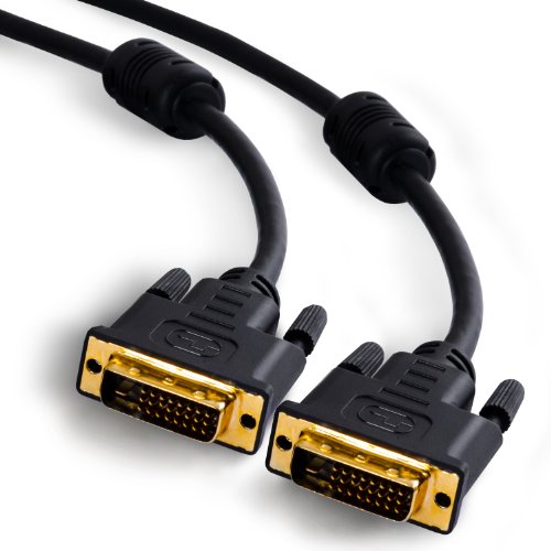 CSL - Cable de 1m DVI a DVI de Alta Velocidad - Dual Link 24 y 1 - Contactos Dorados - Resoluciones de HDTV de hasta 2560x1600-2 núcleos de ferrita - Conductor de Cobre OFC estañado - x.v.Color