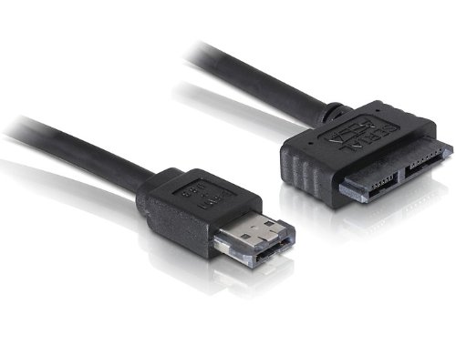 DeLOCK Cable eSATAp/Slimline SATA13pin - Cable SATA, Negro