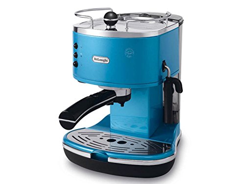 De'Longhi Eco 311.B Cafetera con compresor de café integrado, 1100 W, 1.4 litros, Acero Inoxidable, plástico, Azul