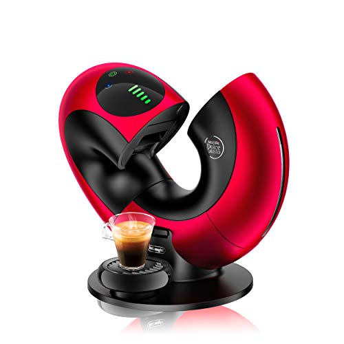 DELONGHI Nescafé Dolce Gusto Eclipse Máquina de café, 1500 W, efecto cepillado, EDG 737, B Cafetera Rot Metal