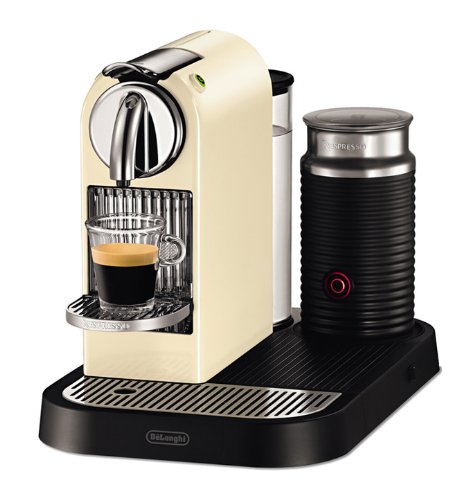 DeLonghi Nespresso Citiz & Milk White EN265CWAE - Cafetera monodosis (19 bares, preparación manual cappuccino, modo ahorro energía), color crema