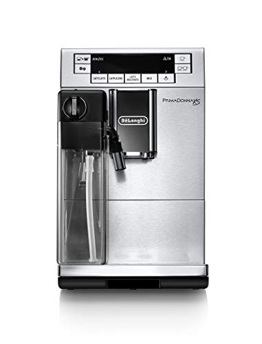 De'Longhi PrimaDonna XS Deluxe - Cafetera Superautomática con 15 Bares de Presión, Espresso y Cappuccino, Muy Estrecha 19.5 cm, Pantalla Digital, Personalización Cafés, 1450 W, ETAM 36.365.MB, Plata De'Longhi PrimaDonna XS Deluxe - Cafetera Superautomática con 15 Bares de Presión, Espresso y Cappuccino, Muy Estrecha 19.5 cm, Pantalla Digital, Personalización Cafés, 1450 W, ETAM 36.365.MB, Plata