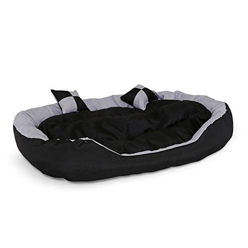 Dibea DB00311 - Cama para Perros (Lavable, con cojín Reversible, 85 x 70 x 20 cm), Color Negro y Gris