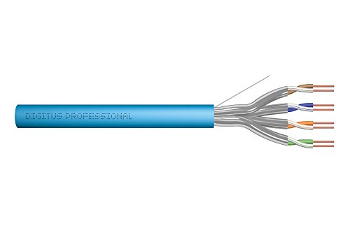 DIGITUS Professional Cable de red Cat 6A U-FTP, simplex, 100m, 500 MHz, AWG 23/1, libre de halógenos, IEC 60332-1, LSZH-1, FRNC-B, Eca (EN 50575)