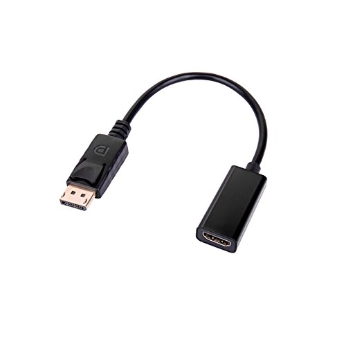 DisplayPort a HDMI, HaoDe Chapado En Oro DisplayPort(DP) Macho a HDMI Hembra Adaptador Male to Female Audio HDTV Cable Adaptador Convertidor (Negro)