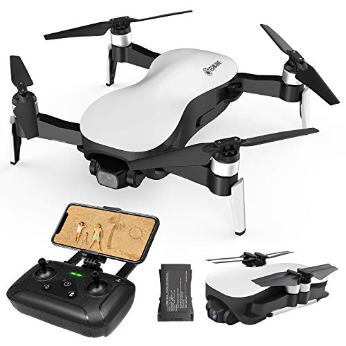 EACHINE EX4 Drone con Camara 4k GPS Profesional 25Minutos 3KM RC Distancia 21.6km/h Alta Velocidad Drone Gimbal 3 Ejes Brushless Drone FPV Drone con Cmara para Adultos Blanco