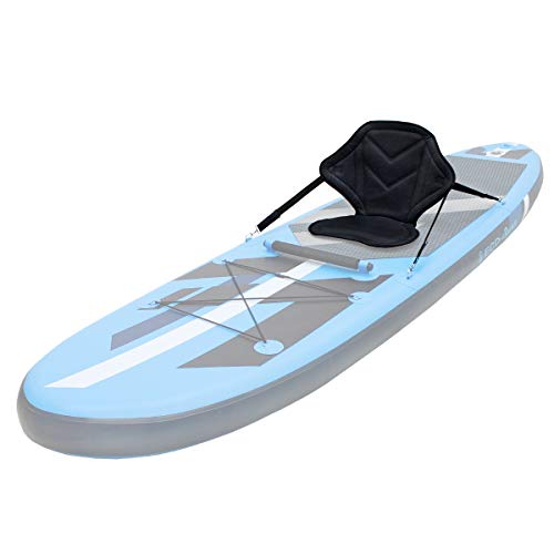 ECD Germany Asiento de Kayak Sup Tabla Stand UP 62 x43 cm Silla con 4 Anillos Cojín Acolchado Ajustable de Canoa Barco de Pesca Butaca de Navegación Antideslizante Respaldo Incluye Bolsillo
