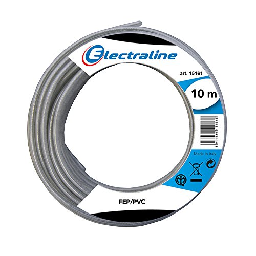 Electraline 11418, Cable FEP/PVC, sección 2x075 mm, Transparente, 10 Mt