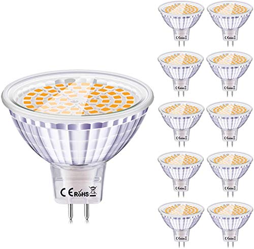 Eofiti Bombillas MR16 LED 12V, LED GU5.3 6W Equivalente a Halogeno 50W Foco GU 5.3 Blanco Cálida 2700K Luz MR 16 Spotlight 540LM Ojo de Buey 120 °Ángulo de Haz No Regulable Pack de 10 Eofiti Bombillas MR16 LED 12V, LED GU5.3 6W Equivalente a Halogeno 50W Foco GU 5.3 Blanco Cálida 2700K Luz MR 16 Spotlight 540LM Ojo de Buey 120 °Ángulo de Haz No Regulable Pack de 10