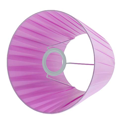 F Fityle Pantalla Plisada de Lámpara de Mesa de Noche Redonda para Cabezal E27 - Violeta