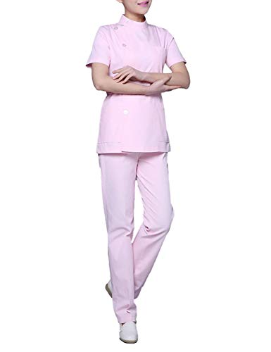 Feynman Uniforme de Enfermero Enfermera Hospital Chaqueta Fregadera Bata de Laboratorio Vestido Cosplay Azul S