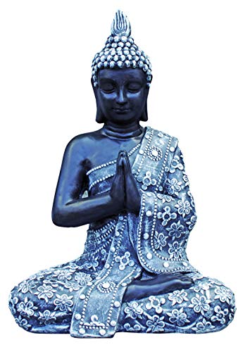 Figura Buda Thai Reflexión para Exterior de Piedra 30X48X70cm. Gris